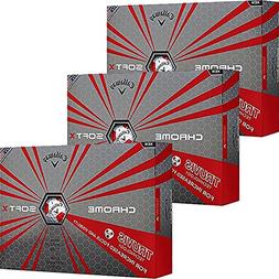Callaway 2017 Chrome Soft X Golf Ball, White/Red Truvis Patt