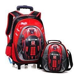 Waterproof Rolling Backpack With Lunch Bag 2wheels/6wheels S