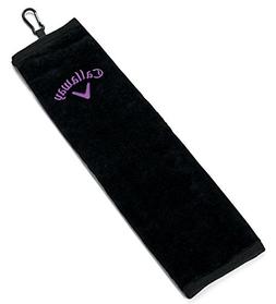 Callaway Golf 2018 Uptown Towel, Black/ Purple, 16" x 21"