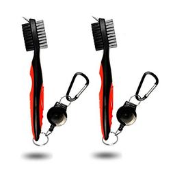 Golf Club Cleaning Brush and Groove Cleaner with Retractable