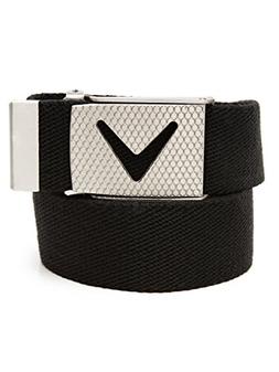 Callaway Men's Golf Cut To Fit Solid Webbed Belt, Black , On
