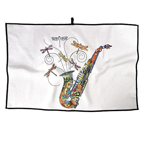 butterfly saxophone personalized golf towel