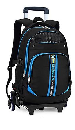 S Backpack For Boys With Six Wheels Climbing Stairs Blue