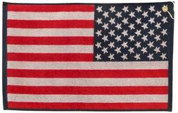 JP Lann Golf USA Flag Golf Towel - Jacquard Style, Red/White